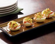 Red Hot & Bleu Cheese Deviled Eggs