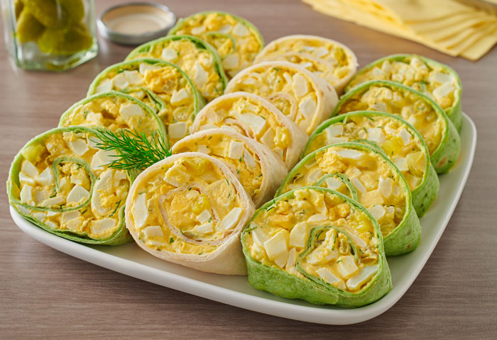 Pickle Egg Salad Pinwheels