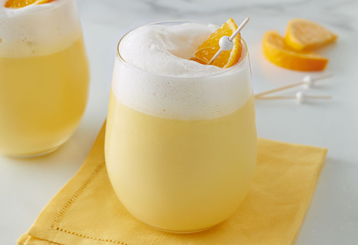Pineapple Orange Mocktail with Egg White Foam