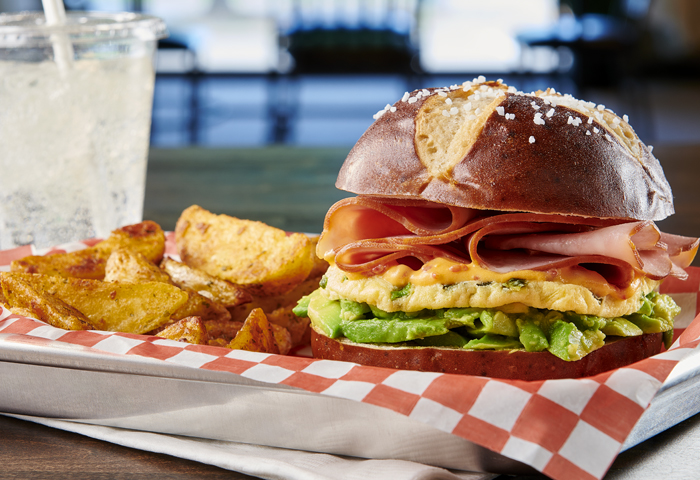 Spicy Breakfast Pretzel Sandwich