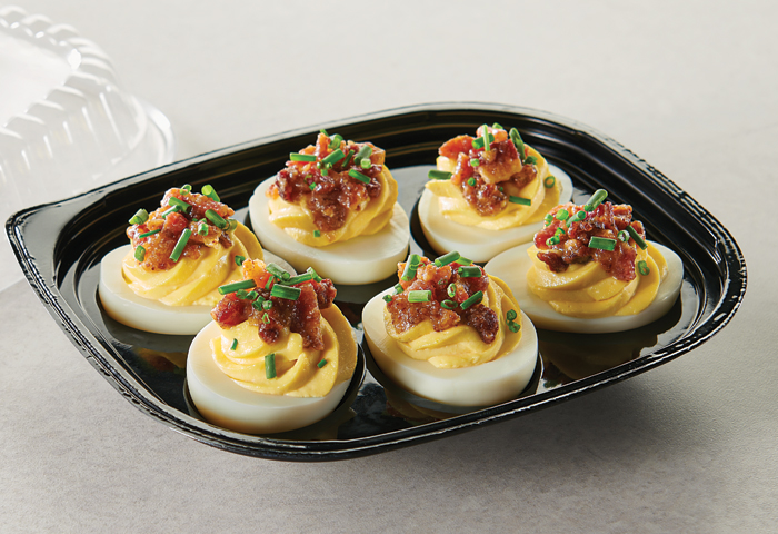 Traditional Mustard with Bacon Jam Deviled Eggs