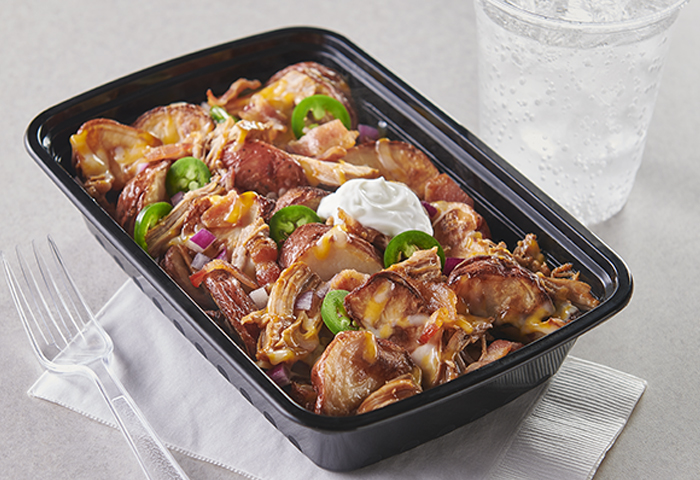 Baked BBQ Red Potato Wedge Nachos