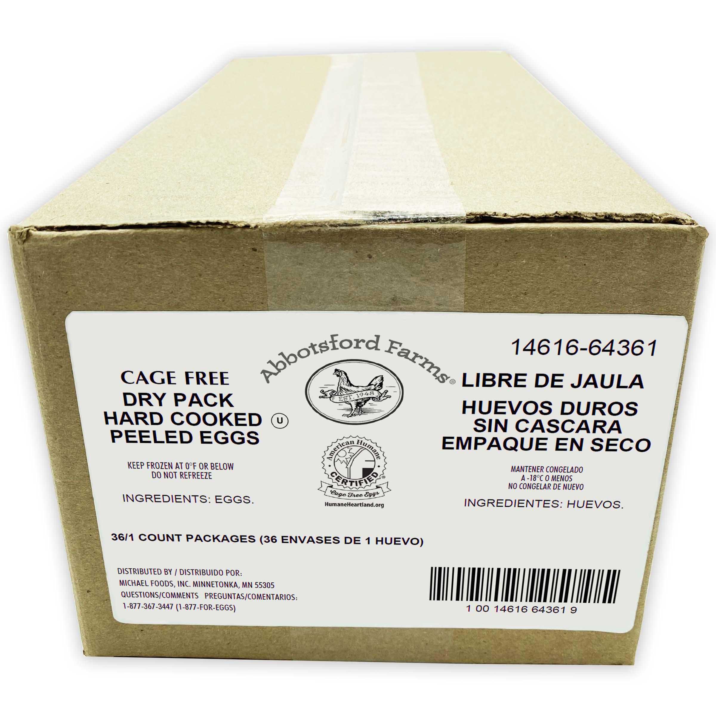 Abbotsford Farms® American Humane Certified Cage Free Peeled Hard Cooked Eggs, 36/1 Count Dry Pack
