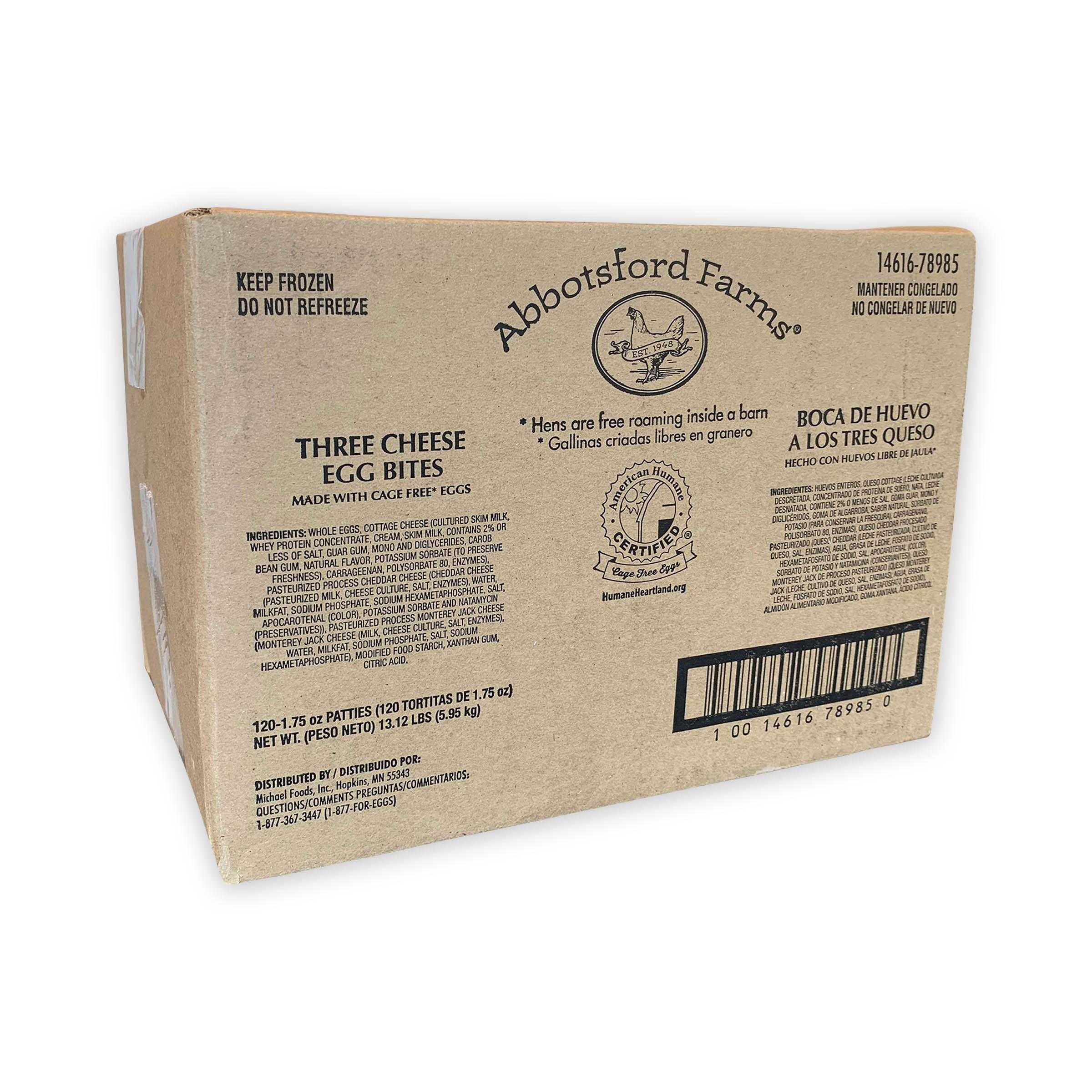 Abbotsford Farms® American Humane Certified Cage Free Fully Cooked Three Cheese Egg Bite, 120/1.75 oz.