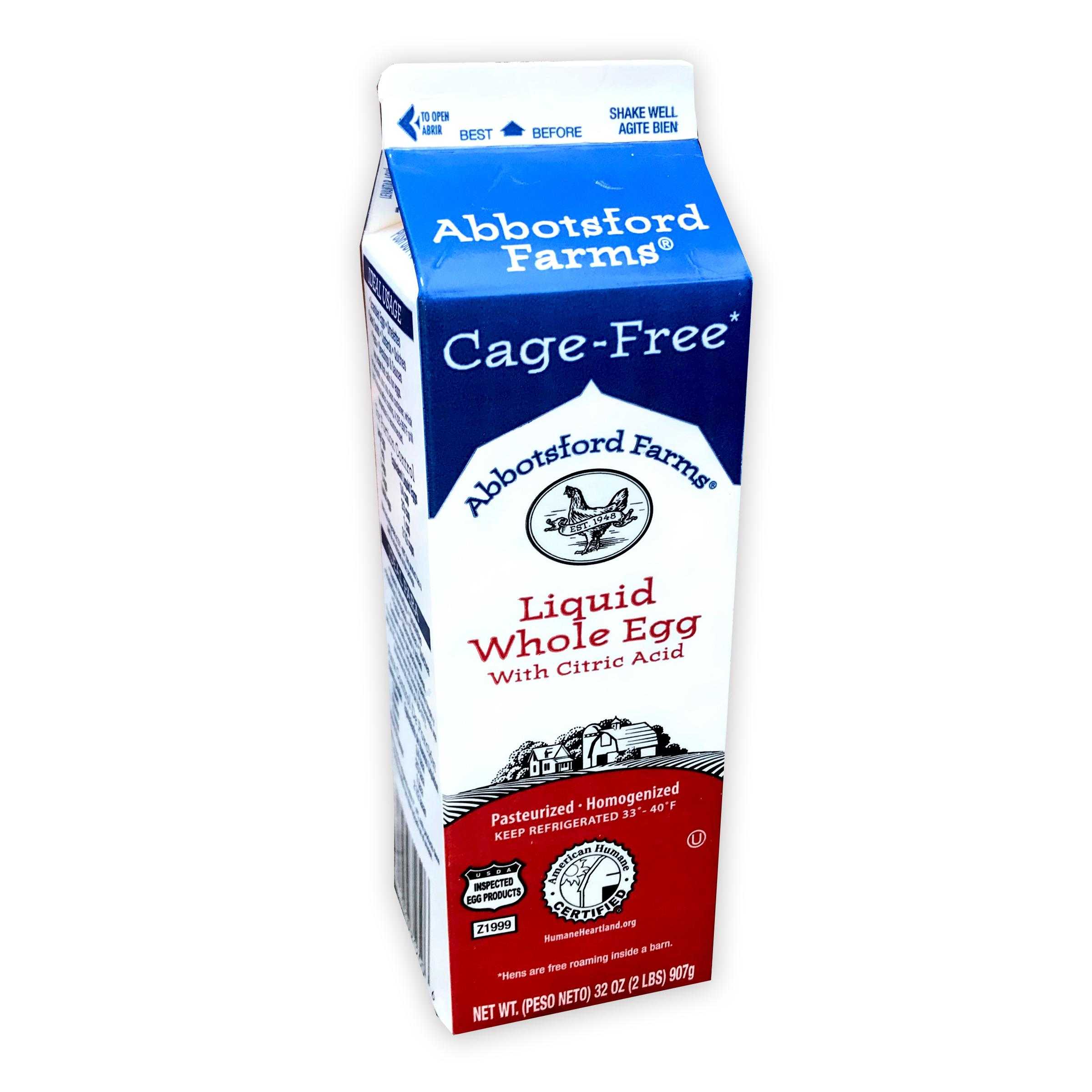 Abbotsford Farms® American Humane Certified Cage Free Refrigerated Liquid Whole Egg with Citric Acid, 15/2 Lb Cartons