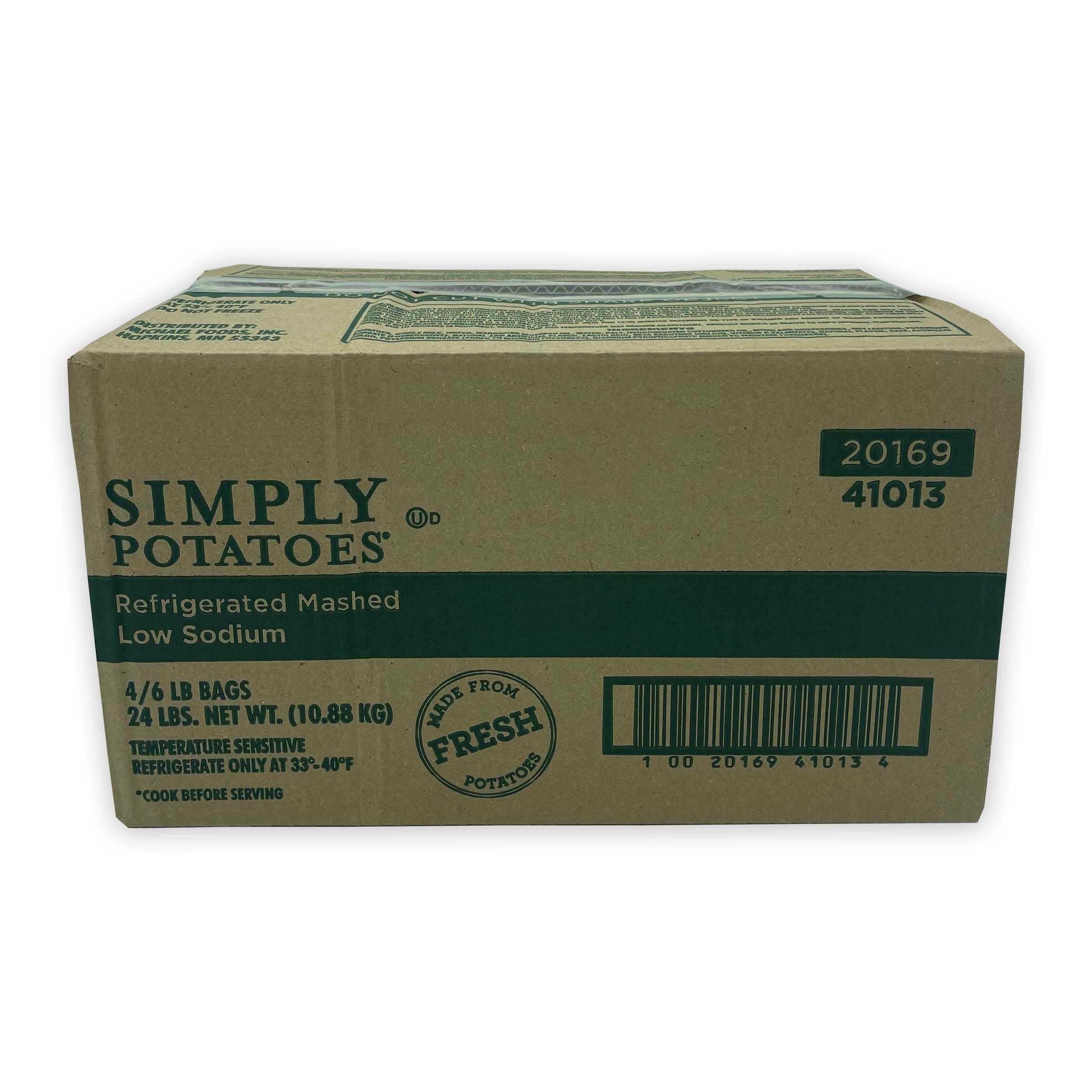 Simply Potatoes, Refrigerated Low Sodium Mashed Potatoes, Peeled Russet Potatoes, 4/6 Lb Bags