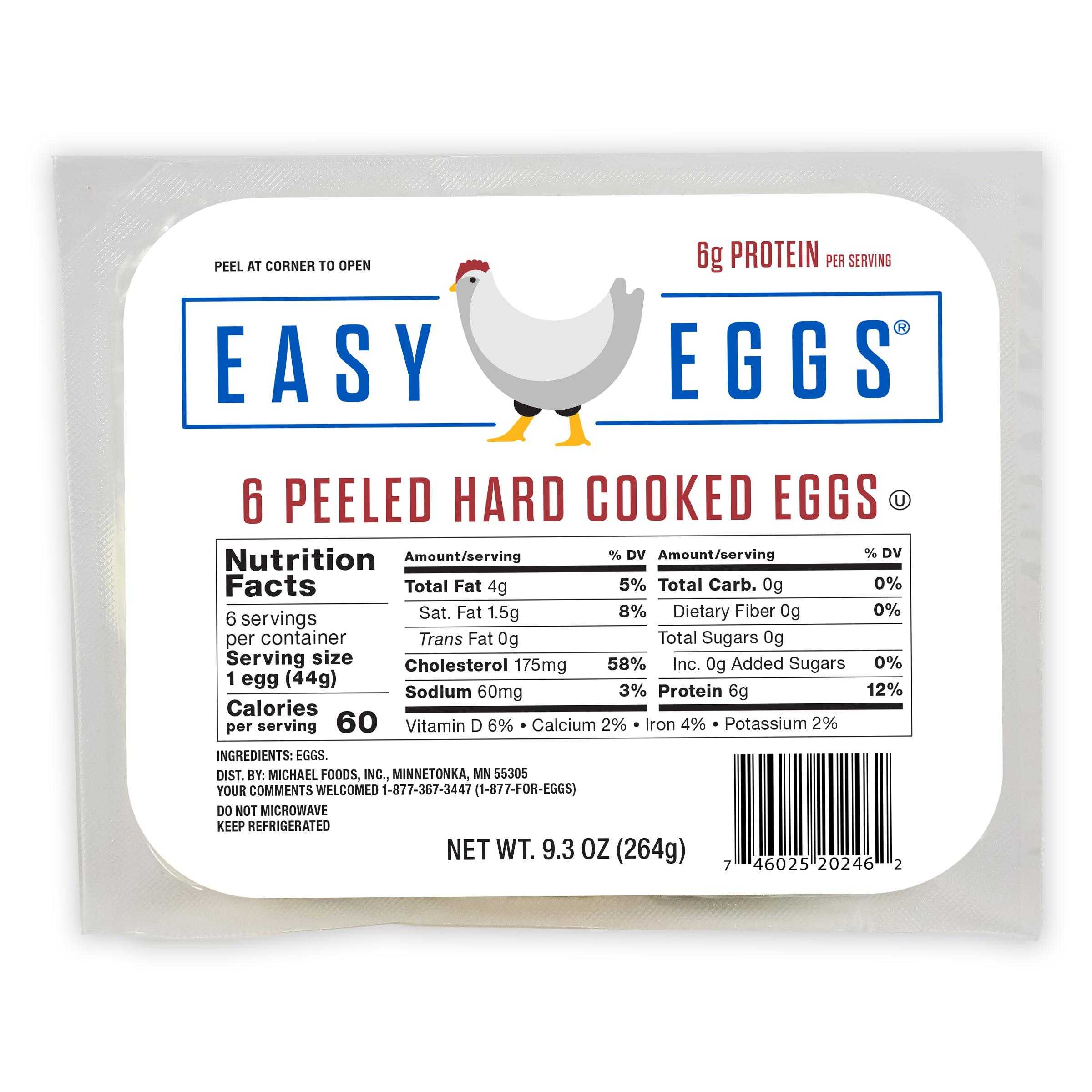 Easy Eggs® Peeled Hard Cooked Eggs, 24/6 Count Retail Ready Dry Pack