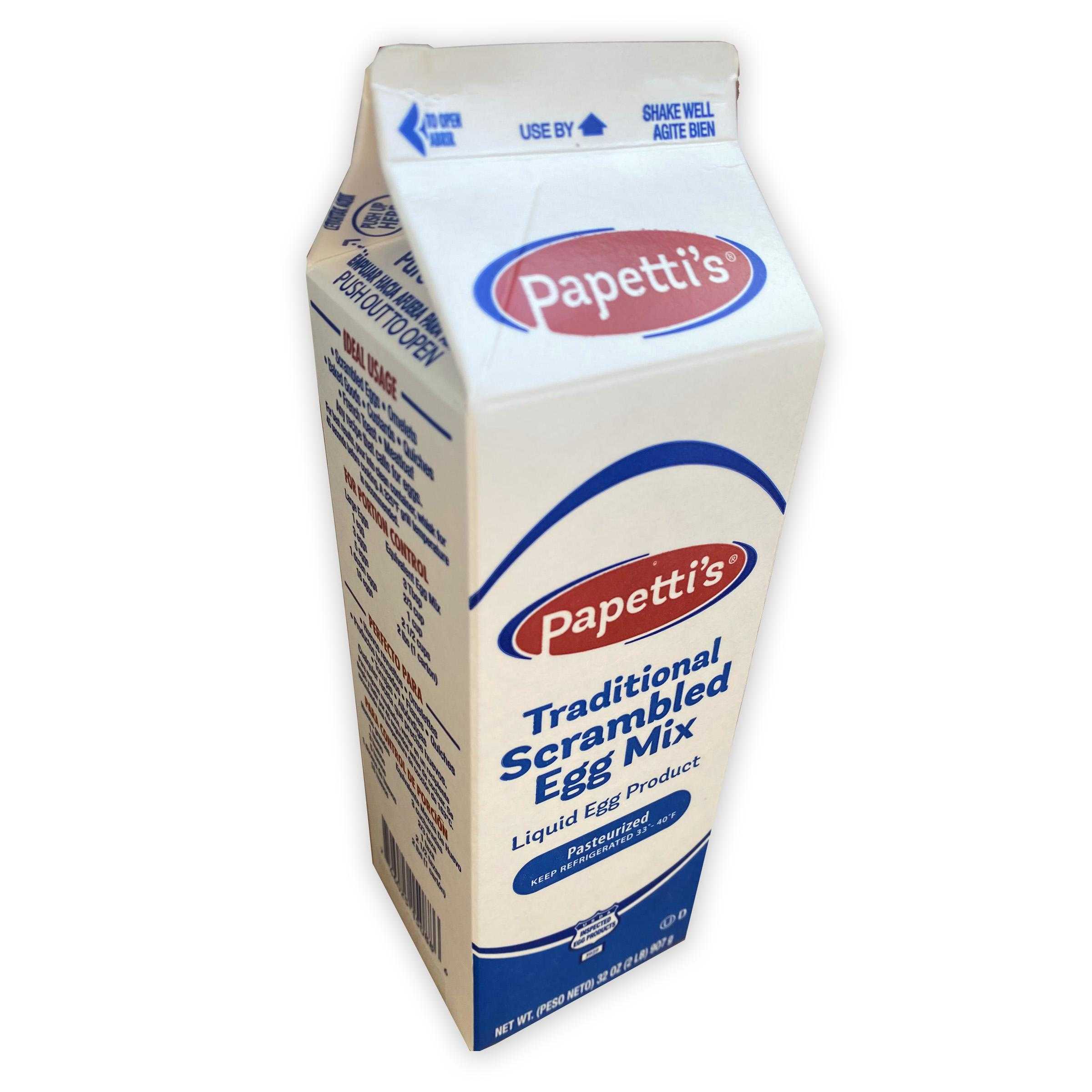 Papetti’s® Refrigerated Liquid Traditional Scrambled Egg Mix, 15/2 Lb Cartons