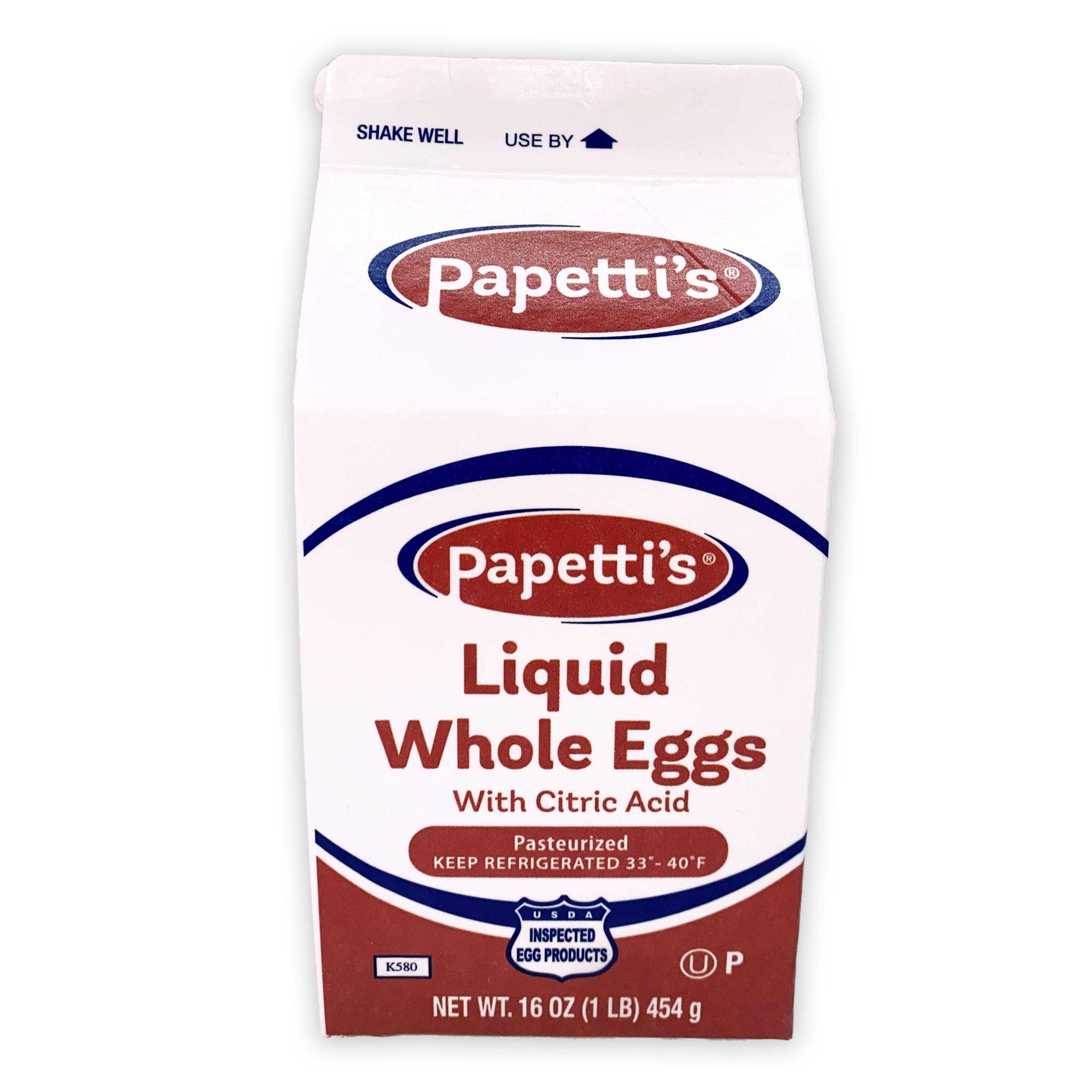 Papetti’s® Refrigerated Liquid Whole Eggs with Citric Acid, 15/1 Lb Cartons