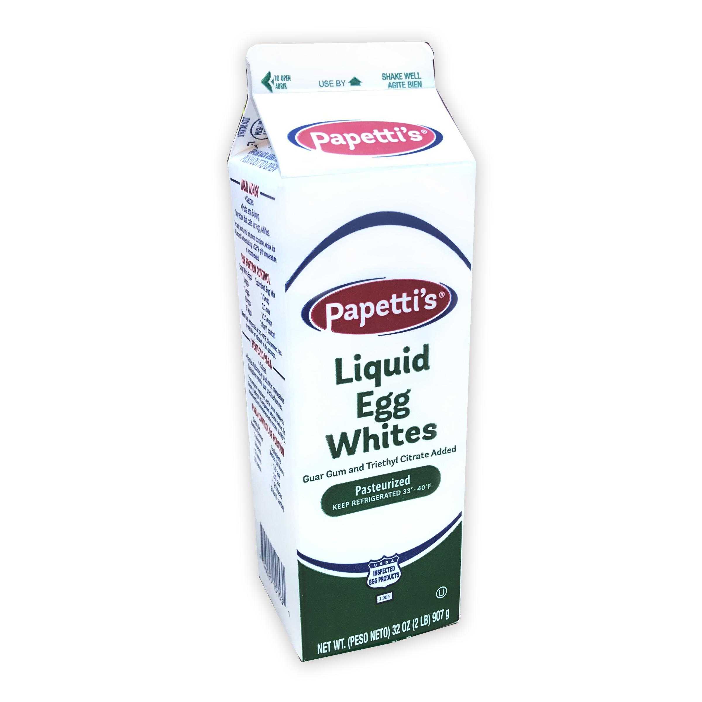 Papetti’s® Refrigerated Liquid Egg Whites with Triethyl Citrate and Guar Gum, 15/2 Lb Cartons