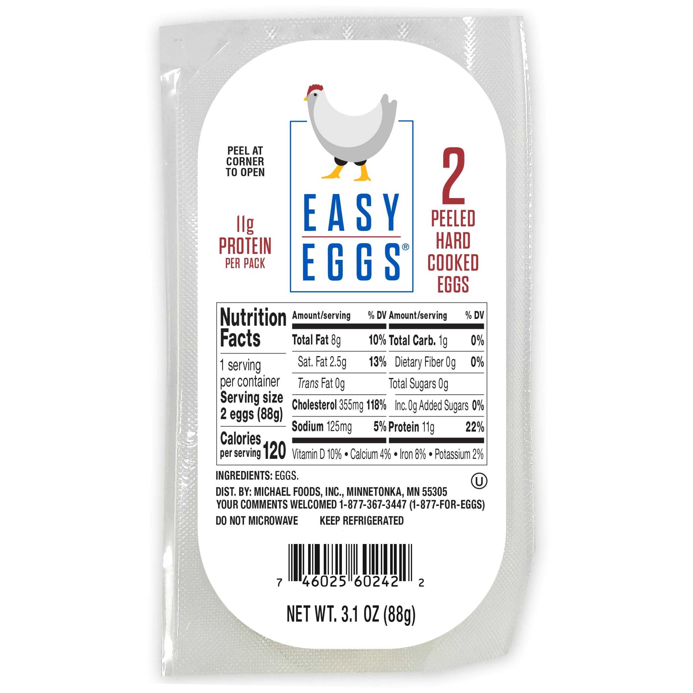 Easy Eggs® Peeled Hard Cooked Eggs, 14/2 Count Grab ‘N Go Dry Pack