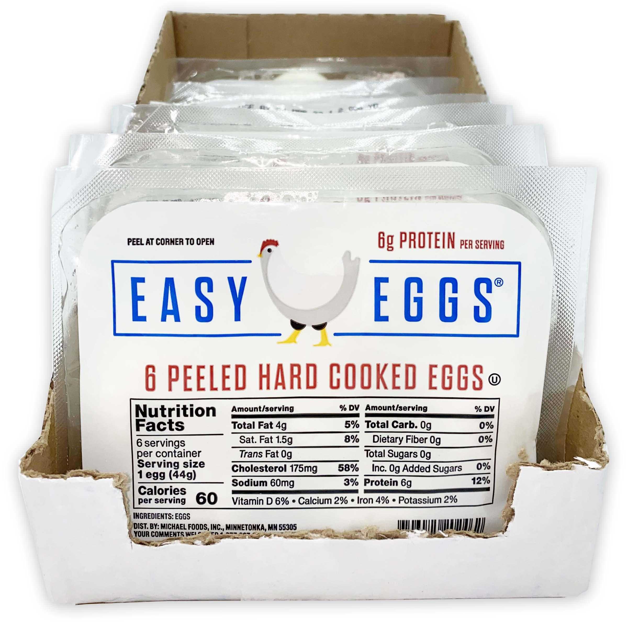 Easy Eggs® Peeled Hard Cooked Eggs, 6/6 Count Retail Ready Dry Pack