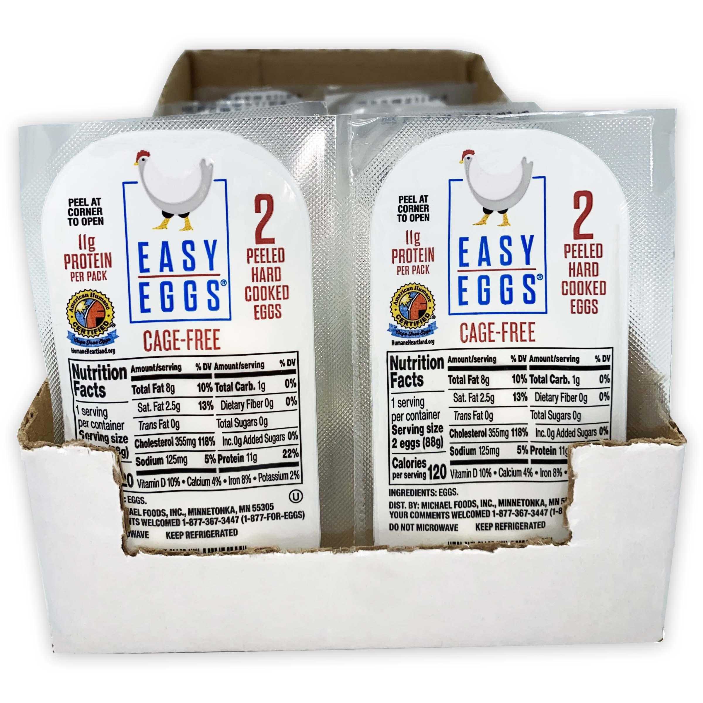 Easy Eggs® American Humane Certified Cage Free Peeled Hard Cooked Eggs, 14/2 Count Grab 'N Go Dry Packs