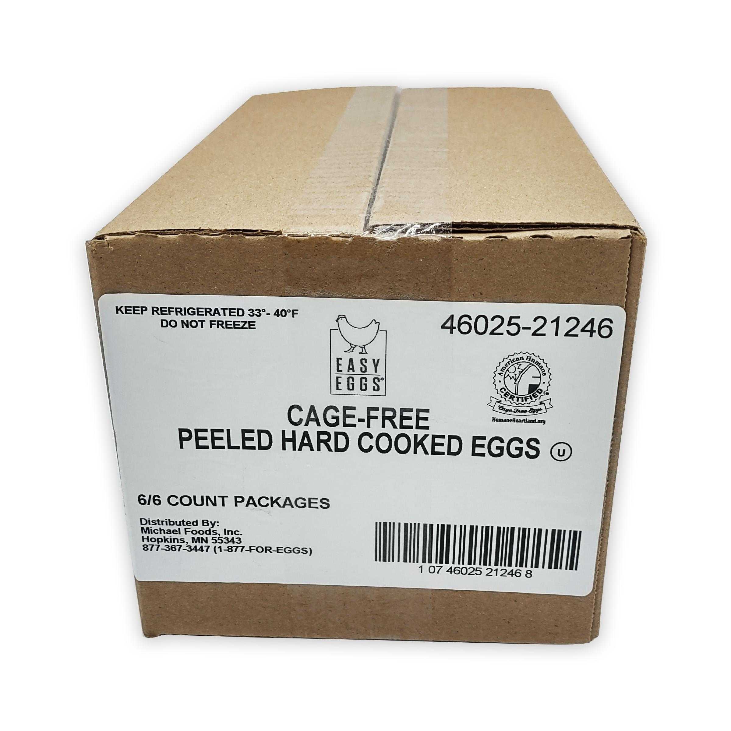 Easy Eggs® American Humane Certified Cage Free Peeled Hard Cooked Eggs, 6/6 Count Retail Ready Dry Pack