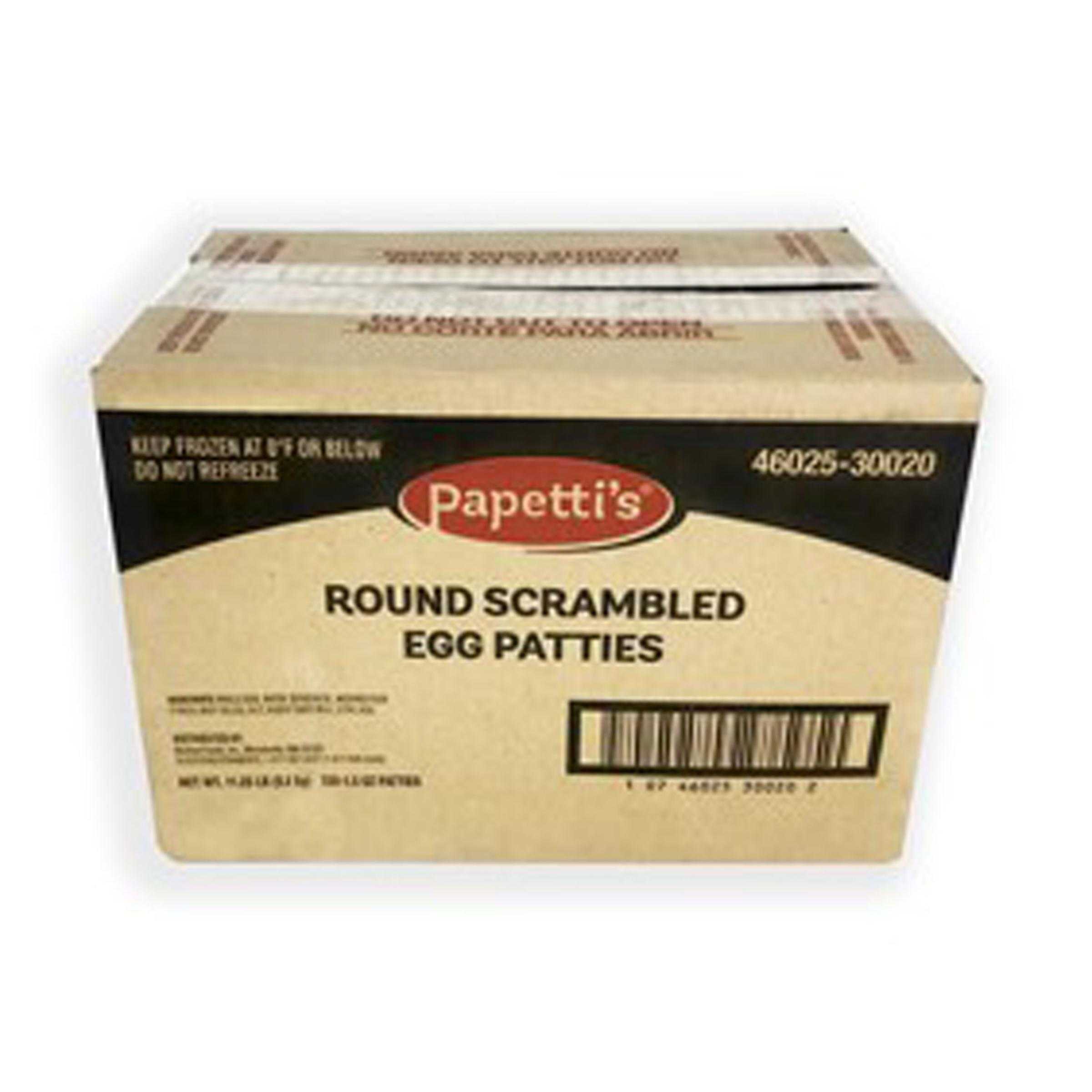 Papetti's® Fully-Cooked 3.5'' Round Scrambled Egg Patties with Medium  Browning, 120/1.5 oz