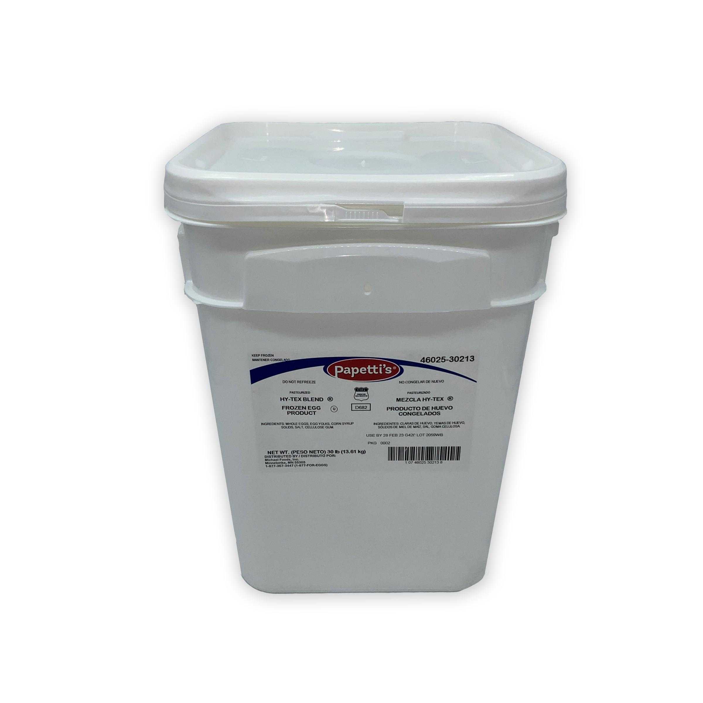 Papetti’s® Hy-TEX Frozen Liquid Scrambled Egg Blend, 1/30 Lb Tub