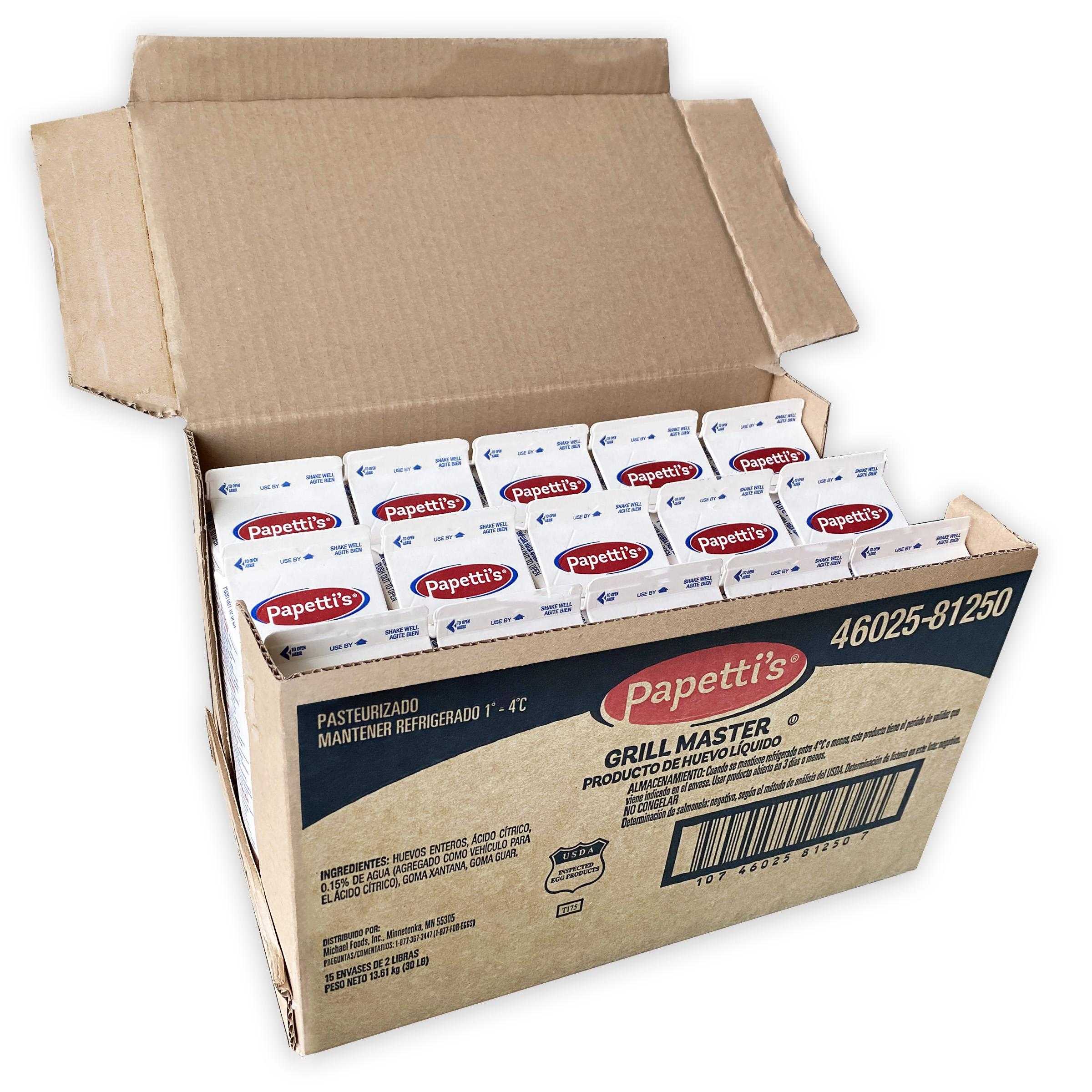 Papetti’s® Refrigerated Liquid Whole Egg with Nisin, 1/30 Lb Bag in Box