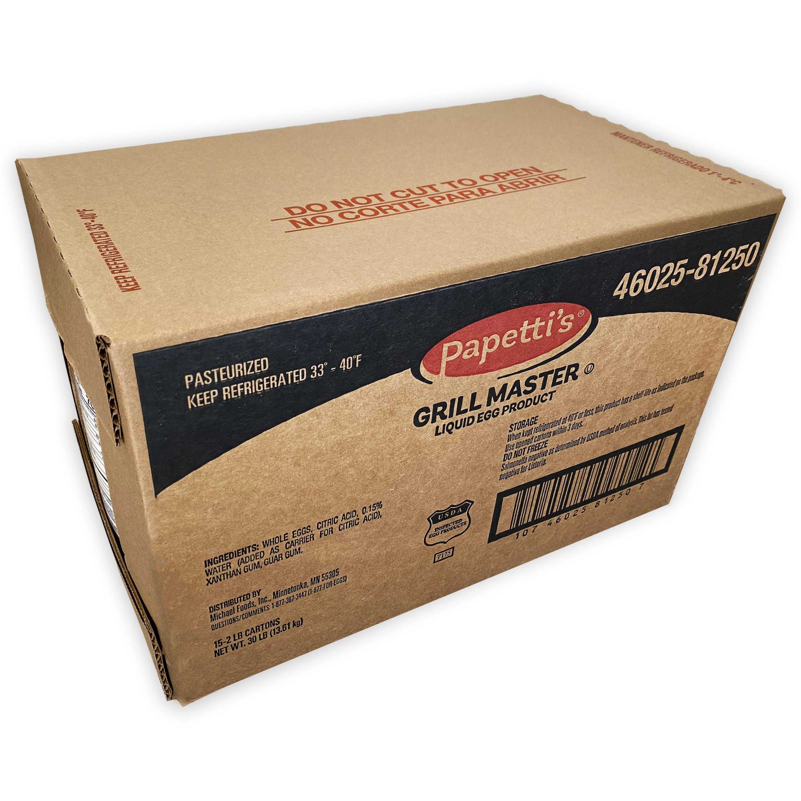 Papetti’s® Grill Master Refrigerated Liquid Egg Product, 15/2 Lb Cartons