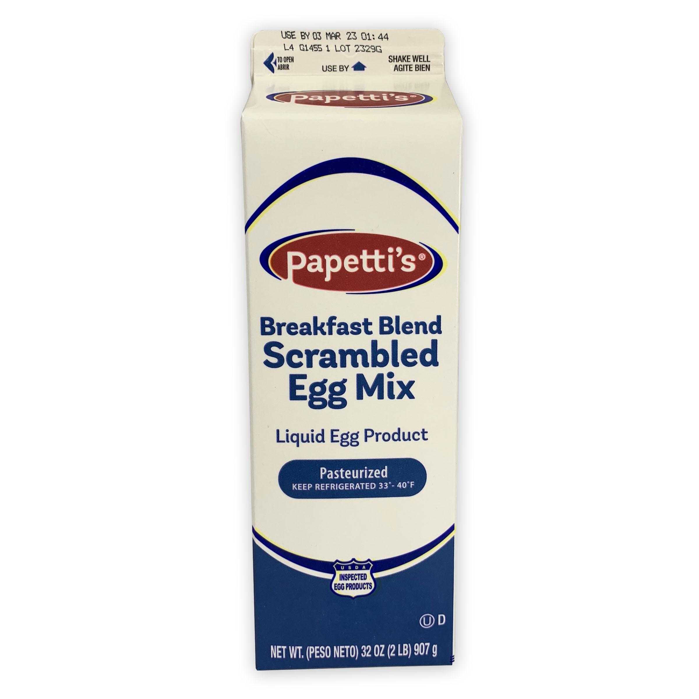 Papetti’s® Refrigerated Liquid Breakfast Blend Scrambled Egg Mix, 15/2 Lb Cartons