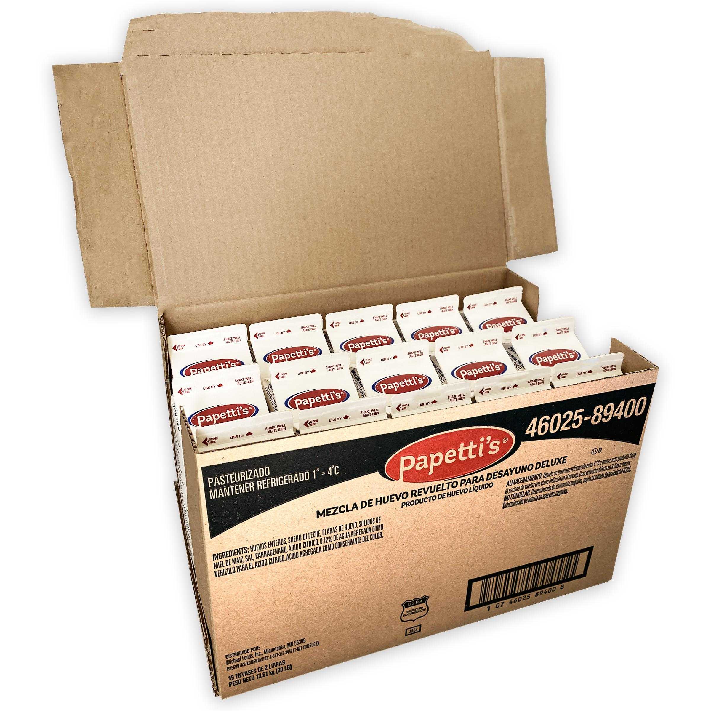 Papetti’s® Refrigerated Liquid Deluxe Scrambled Egg Mix, 15/2 Lb Cartons