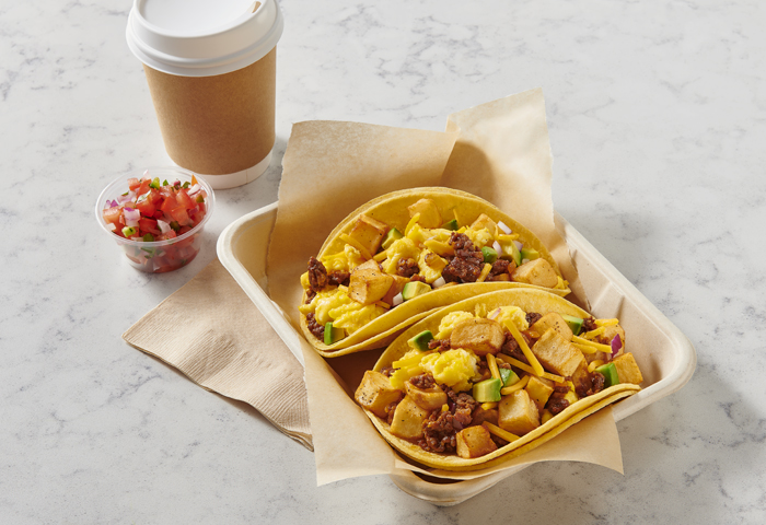 Chorizo and Potato Hash Breakfast Tacos